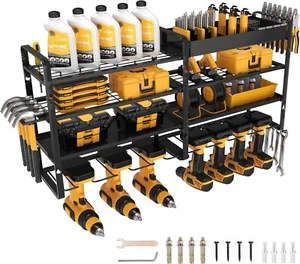 Brand New, Unopened Power Tool Garage Organizer Wall Mount Storage Rack 7-Drills - Picture 1 of 7