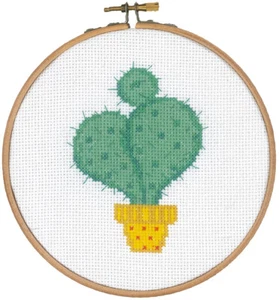 Vervaco Counted Cross Stitch Kit Cactus I 5.8" dia - Picture 1 of 3