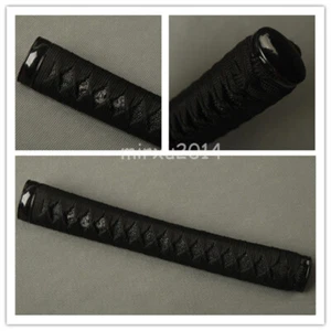 Tsuka in vera pelle di raggio nero sintetico seta ITO per katana samurai giapponese - Foto 1 di 4