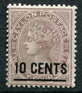 Ceilán 1885 DLR 10c/24c SG 188 bisagras como nuevo (cat. £16) 'A' - Imagen 1 de 2