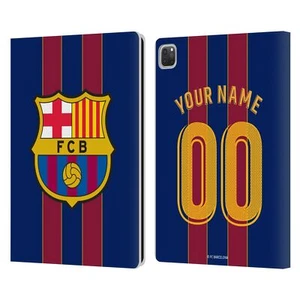 CUSTOM PERSONALISED FC BARCELONA 2020/21 KIT LEATHER BOOK CASE FOR APPLE iPAD - Picture 1 of 7