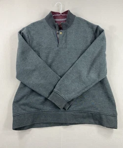 Sudadera Orvis para Hombre XXL 2XL Gris Marrón 1/4 Cremallera Botón Mangas Largas - Imagen 1 de 15