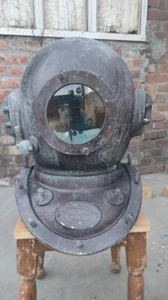 Casco subacqueo TOA maschera subacquea ottone antico vintage - Foto 1 di 6
