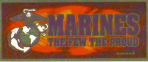 Adhesivo parachoques cromado a todo color Marines The Few The Proud - Imagen 1 de 1