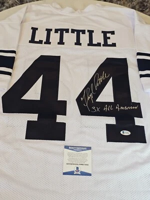 Floyd Little Autographed/Signed Jersey Beckett COA White Custom Jersey  - Image 1 of 4