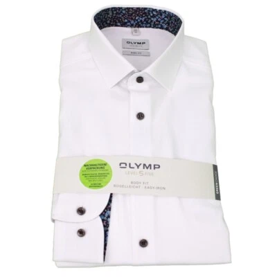 Camicia Business Olymp Level Five Uomo A Manica Extra Lunga Blu 200349 00 Bianco - Immagine 1 di 4