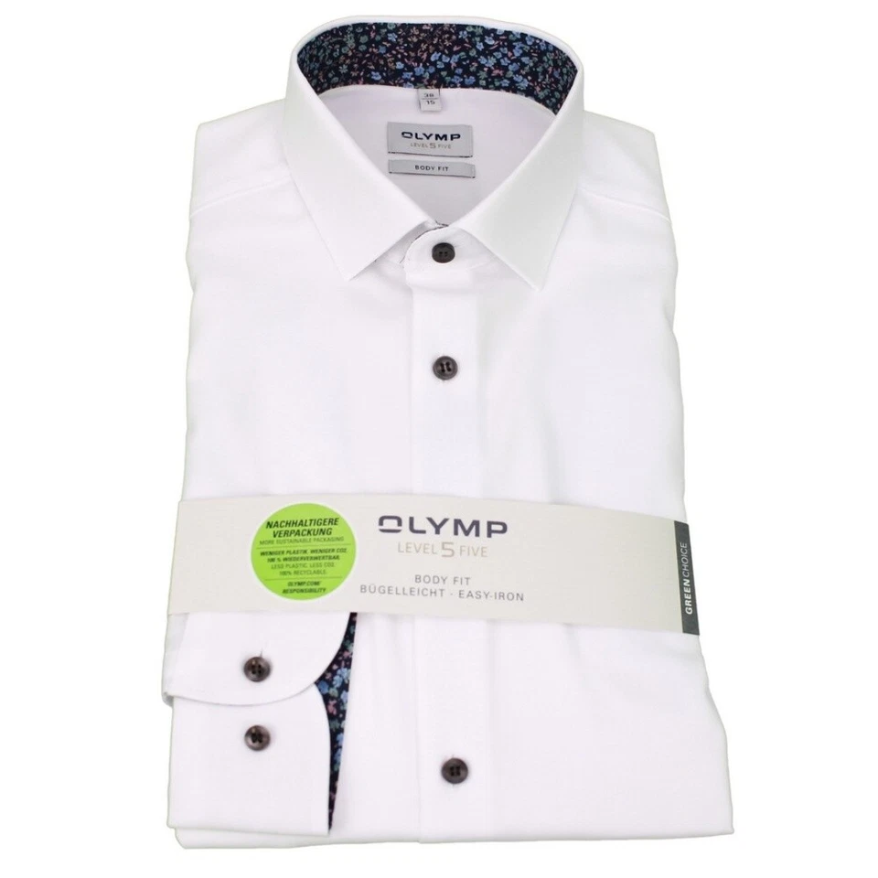 Camicia Business Olymp Level Five Uomo A Manica Extra Lunga Blu 200349 00 Bianco - Immagine 1 di 4
