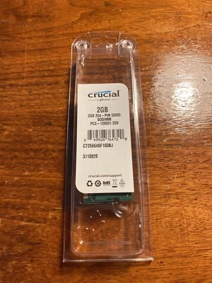 Crucial 2GB 204-PIN DDR3 SODIM laptop memory - Image 1 of 2