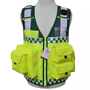 Hi Viz Yellow Medic Paramedic Ambulance Response equipment vest UK Free delivery - Picture 1 of 4