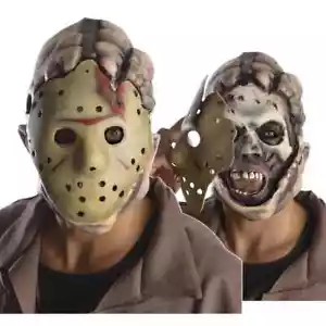 Jason Double Mask Friday the 13th Fancy Dress Halloween Adult Costume Accessory - Picture 1 of 1