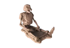 Dollhouse Miniature Skeleton Prisoner #2 - Multiple Scales -- 1-12, 1-24, 1-48 - Picture 1 of 4