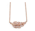 Rose gold-plated leaf pendant complete with CZ’s