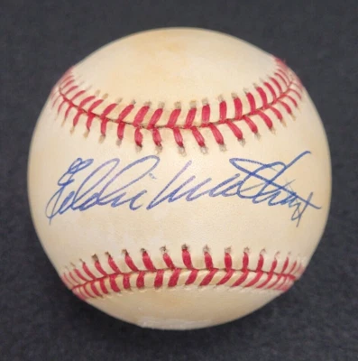 EDDIE MATHEWS Signed Official MLB Baseball-HOF-MILWAUKEE BRAVES-PSA - Image 1 of 4