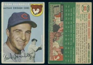 (69114) 1954 Topps 60 Frank Baumholtz Cubs-VGX - Picture 1 of 1