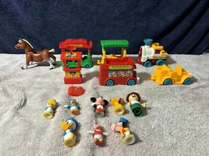 Vintage 1987 Lil Playmates Disney Magic Kingdom Castle Playset Figures Train Lot - Picture 1 of 11