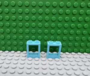 Lego 2 Medium Azure 1x2x2 cornice finestra NO obiettivo NUOVO - Foto 1 di 1