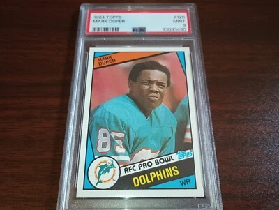 1984 TOPPS Football #120 Mark Duper Rookie Card Miami Dolphins PSA 9 Mint RC - Image 1 of 2