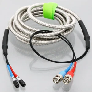 12~40FT Armored Dual Cable BNC For GE Ultrasonic Portable Flow Meter PT868 PT878 - Picture 1 of 8