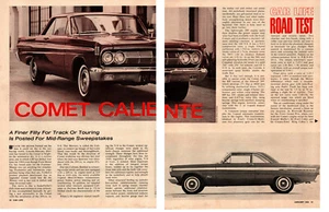 1965 MERCURY COMET CALIENTE 289/210-HP ~ ORIGINAL 5-PG ROAD TEST / ARTICLE / AD - Picture 1 of 2