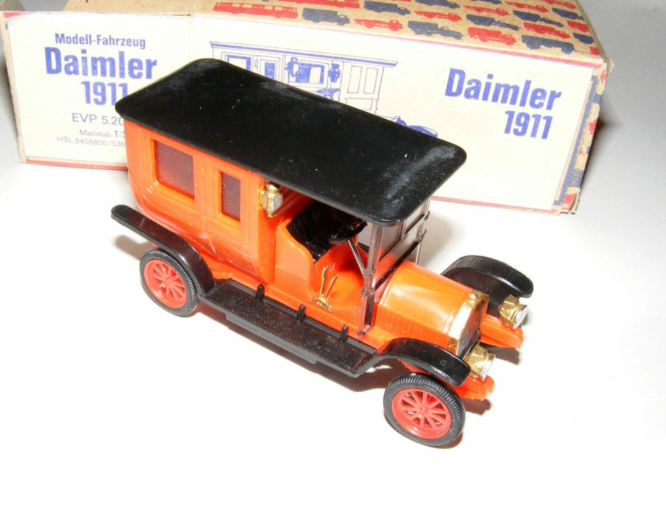 DDR VEB Plastspielwaren Berlin 1:50 Oldtimer Daimler Benz 1911 Modellauto OVP - Bild 1 von 4
