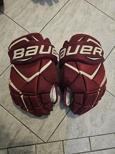 Boston College Eagles game used hockey gloves 14" Bauer 1x pro - Picture 1 of 7