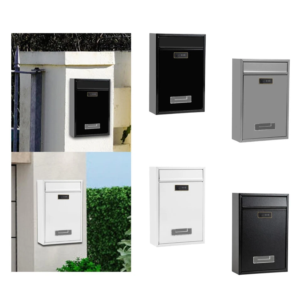 Boîte aux lettres murale de sécurité avec serrure à combinaison, 22 x 8,5 x - Photo 1/1