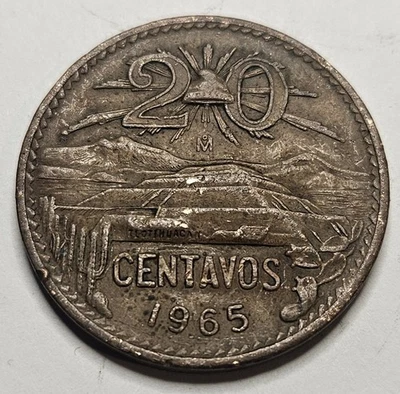 México 20 Centavos - 1965 - Moneda Bronce - KM# 440 - Mexicana - Moneda Mundial Foto 1 de 2