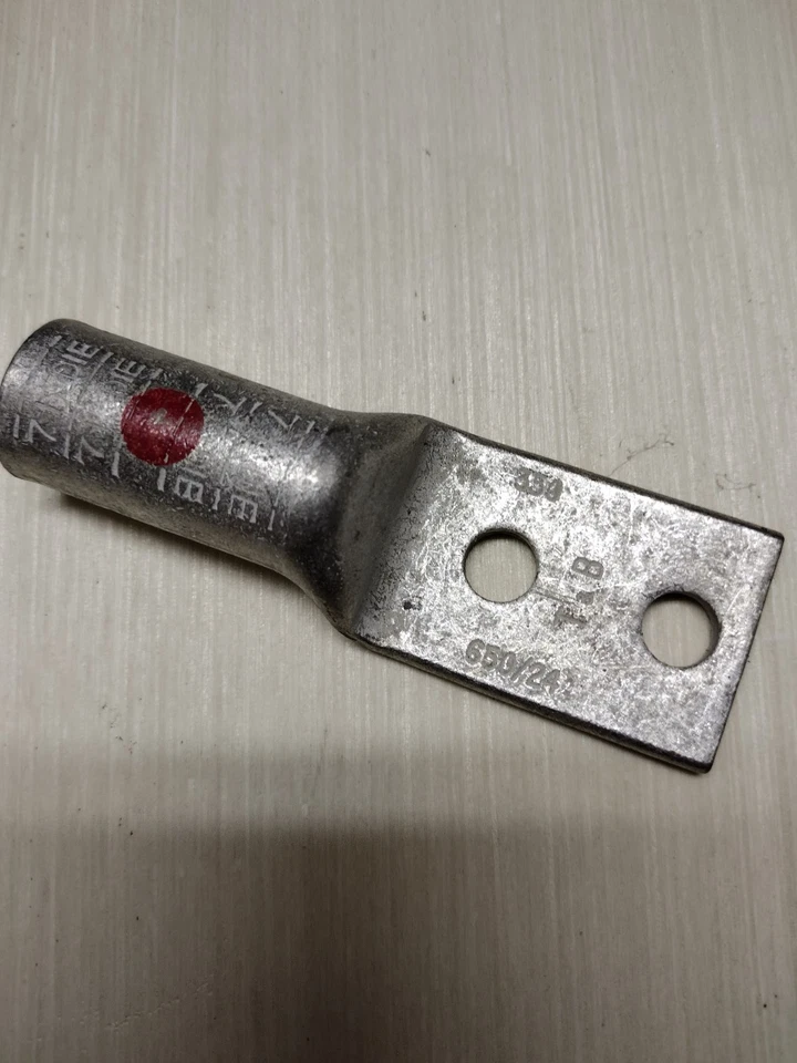 Lot of (18) 350kcm long barrel copper lugs 3/8 holes @ 1" on ctr, no insp wdw - Image 1 of 1