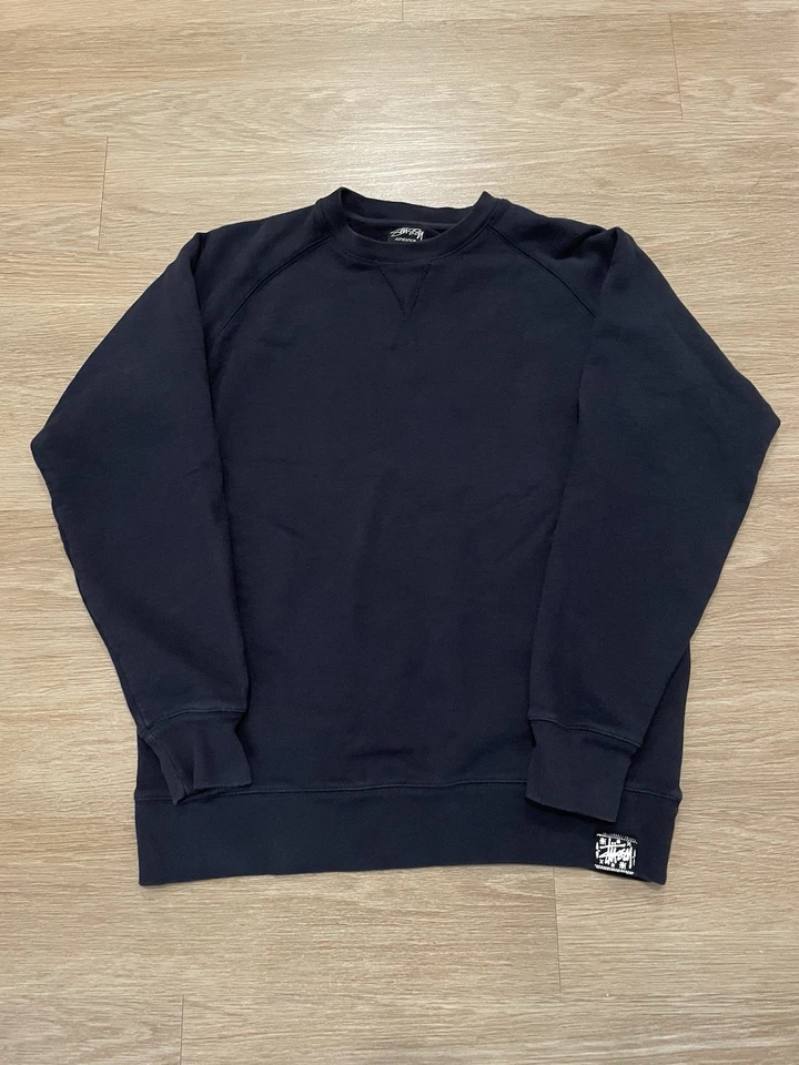 VTG RARE Stussy Authentic Navy Blue Heavyweight Crewneck Sweatshirt Large Y2K - Image 1 of 4