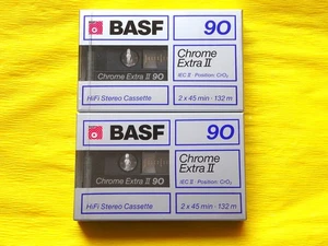 2x BASF Chrome Extra II 90 Cassette Tapes 1988-1989 + OVP + SEALED + - Picture 1 of 2