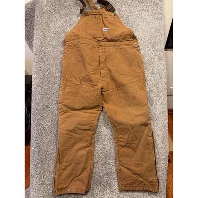 Mono con tirantes Big Smith para hombre 48x32 marrón acolchado forrado ropa de trabajo aislada EE. UU. Foto 1 de 4