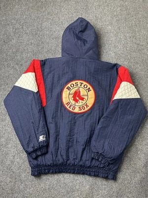 Chaqueta acolchada con capucha para hombre MLB Starter Boston Red Sox años 90 rojo marino, talla L Foto 1 de 4