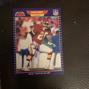 Deron Cherry, 1989 Pro Set, #169, Kansas City Chiefs, scheda calcio - Foto 1 di 2