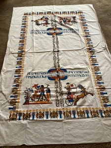 Ägyptische Baumwolle Tischdecke 85"×55" Extrem Lebendig mit 6 Stoffservietten-Vintage - Bild 1 von 22