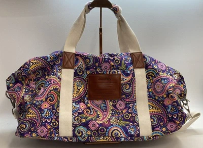 Journey Purple Multi-Color Paisley Canvas Duffle Bag Weekender Travel Tote - Image 1 of 4