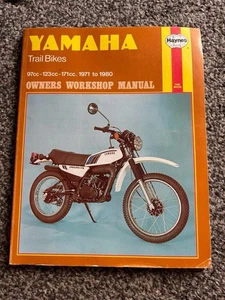 HAYNES WORKSHOP MANUAL FOR YAMAHA TRAIL BIKES 1971 -1980 FOR 97CC 123CC & 171CC - Picture 1 of 3