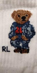 2-4T Polo Ralph Lauren Boys Girls White Crew Socks POLO Denim BEAR Toddler 2-4T - Picture 1 of 5