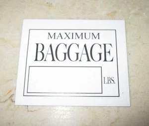 2 Aeronca Style Aircraft Baggage Compartment Paper Placards, Heavy Stock - Bild 1 von 1