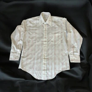 Vintage Ultimo Fashions Dress Shirt Mens Ivory Long Sleeve Made in USA 80s(pics) - Picture 1 of 20