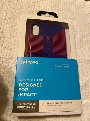 New SPECK CandyShell Grip Apple IPHONE XS Max Case, Ultraviolet Purple/Ruby Red - Image 1 of 3