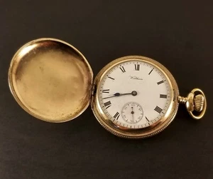 Antique Waltham Pocket Watch Gold Filled Hunter Case 16 Size Ca.1912 - Picture 1 of 12