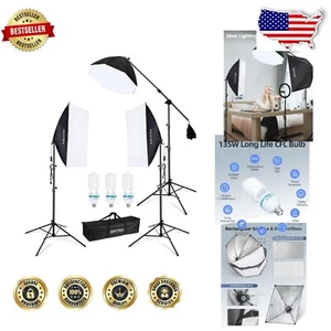 Energy Efficient Softbox Lighting Kit: 3pcs Softboxes & Heavy-Duty Stands - Picture 1 of 9