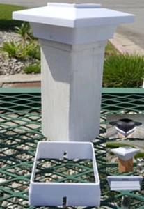 12-pk Solar 4x4 White Cap Light With 4 Bright White SMD LED For PVC / Wood Posts - Picture 1 of 11