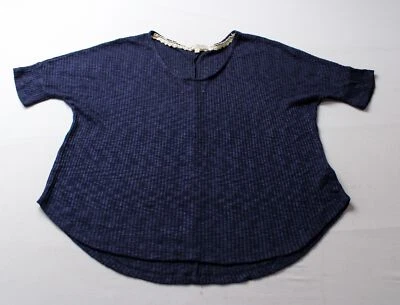 Jolt Women's Waffle Knit Dolman Sleeve Boat Neck Shirt LB3 Navy Blue Large - Image 1 of 3