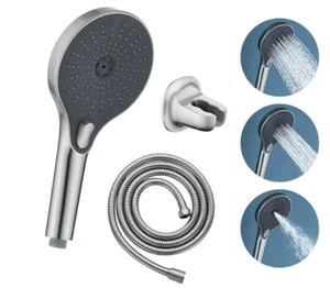 3 Modes Spray Handheld Shower Head with 59 Inch Stainless Steel Shower Hose. - Picture 1 of 7