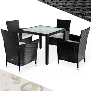 CASARIA® Gartenmöbel Set Polyrattan Sitzgruppe Essgruppe Garten Tisch 4 Stühle - Bild 1 von 9