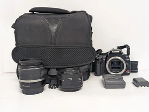 Canon EOS Rebel Xti Digital SLR Camera W/ 18-55 & 50MM Lenses Charger & Case - Picture 1 of 23