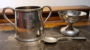 GWR Hotels  Silver Plate Sugar Bowl Gladwin & Walker Hall Sundae  & GWR RD Spoon - Picture 1 of 20