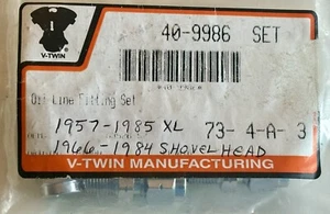 40-9986 V-TWIN 57-85 XL 66-84 SHOVELHEAD CHROME ROCKER BOX OIL FITTING 4 PACK - Picture 1 of 1