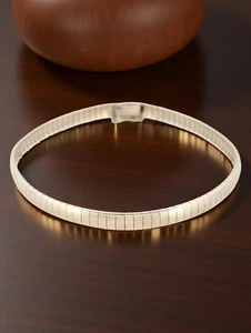 ESTATE SOLID 10K YELLOW GOLD 4.15mm WIDE OMEGA 7 1/8" BRACELET #8064 - Picture 1 of 5